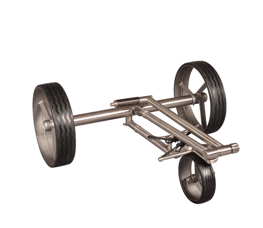 Lithium Elektro Golf Trolley Kolibri® K1, Rahmen nachpolierbar, schnell-zerlegbar/-klappbar, mit Bergabfahrbremse, Fernbedienung als Option